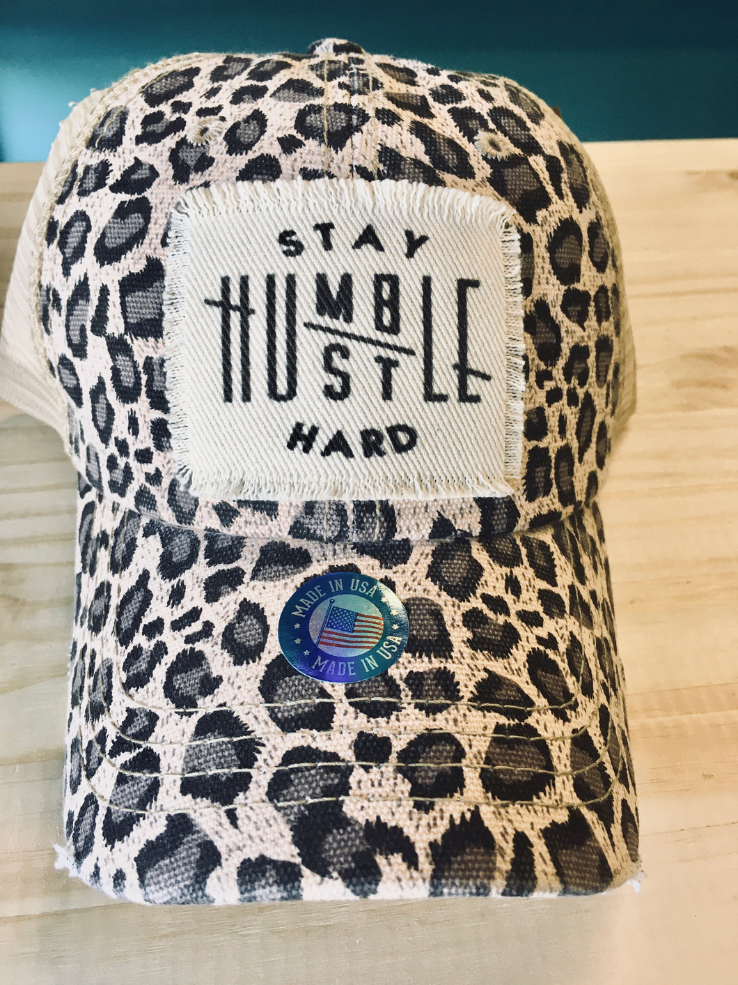 SALE Stay Humble hustle hard-Leopard Beige