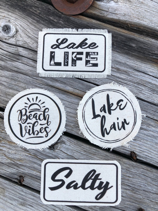 Summer Patches: lake life, lake hair, salty, beach vibes