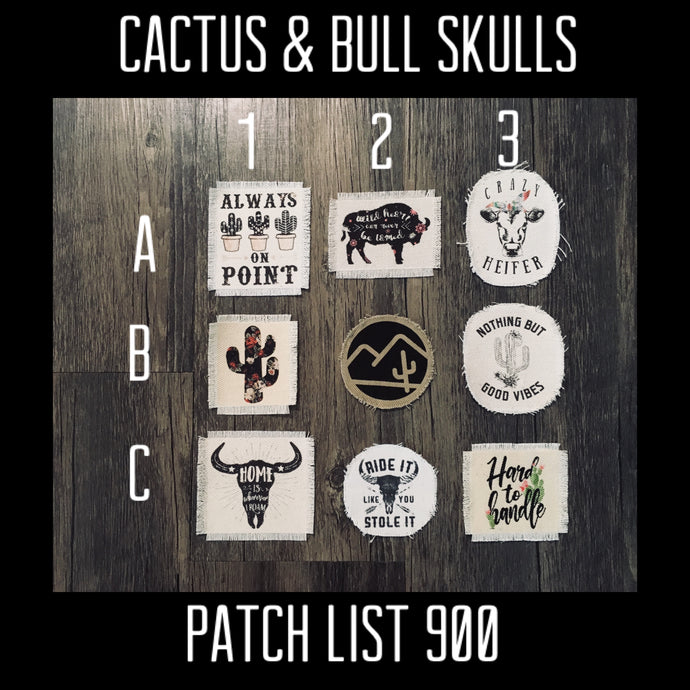 Patches- Cactus Bull Skull