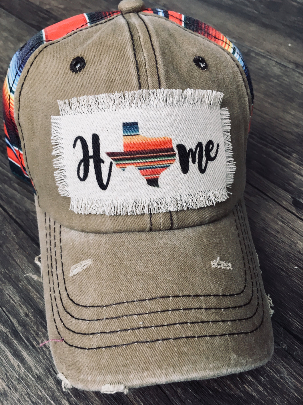 Khaki Serape Hat. Texas Home