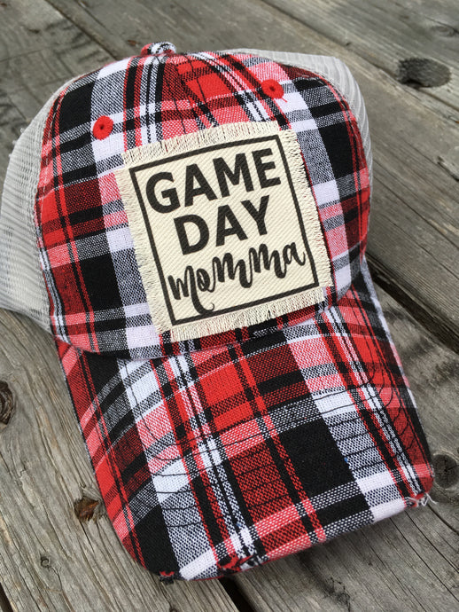 Game Day Momma. Red Plaid