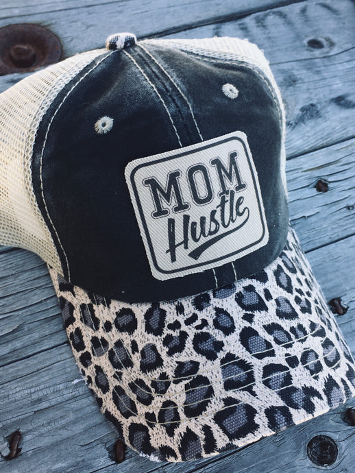 Mom Hustle. Leopard Criss Cross ponytail