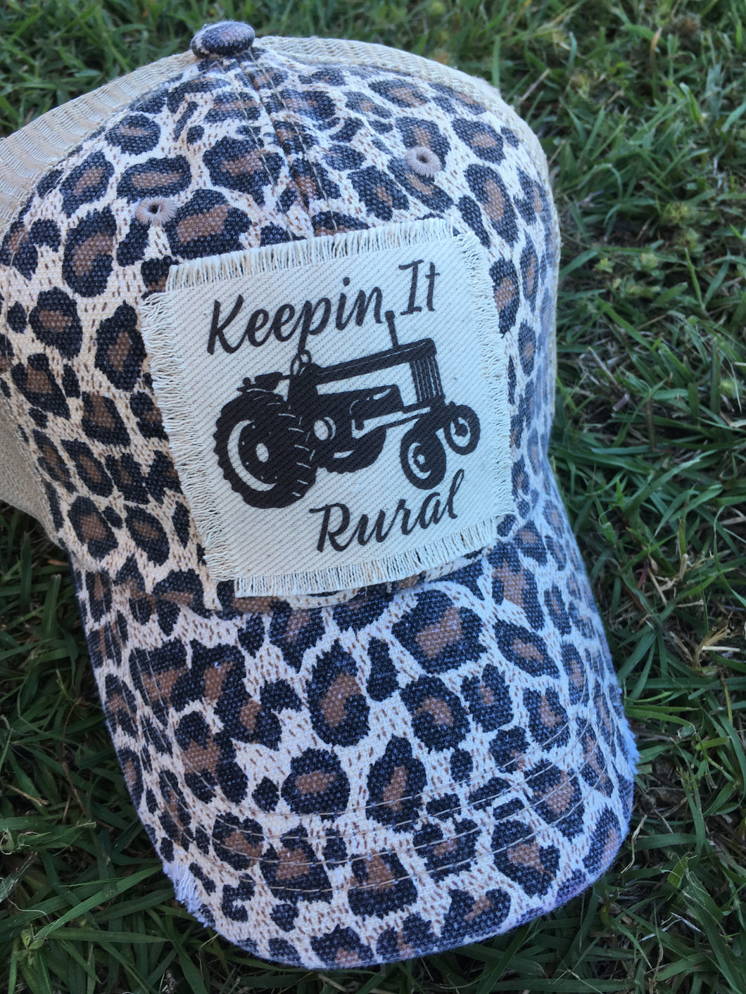 Keepin It Rural Tractor- Beige Leopard