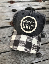 NEW TRIO Black Checkered Plaid Hat