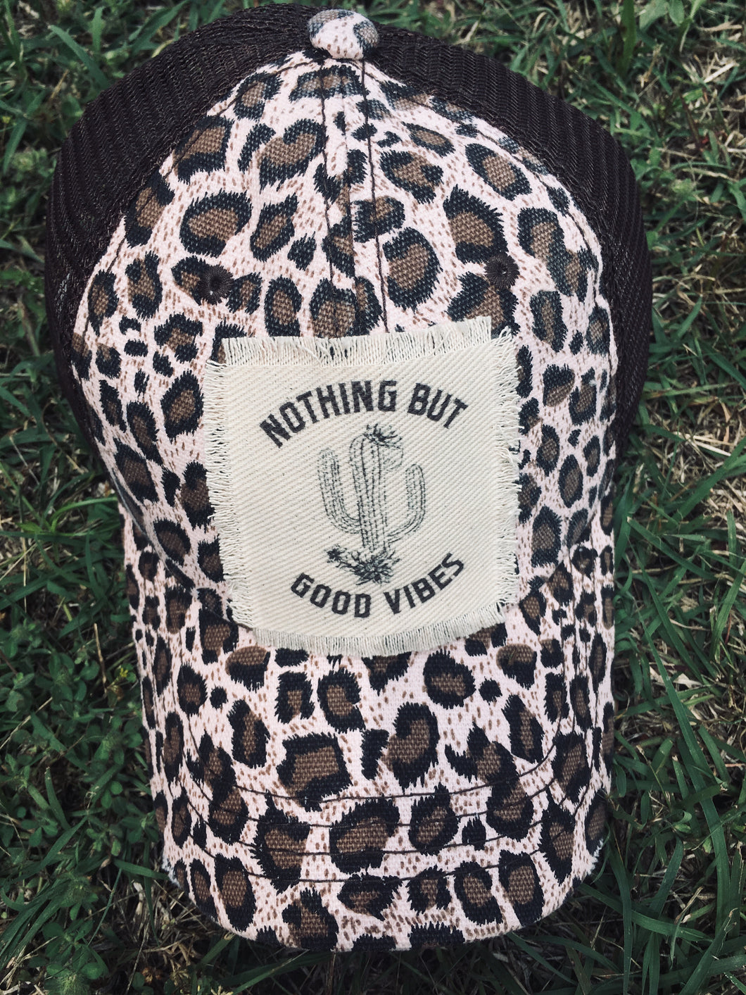 Nothing But Good Vibes-Leopard Baseball Hat