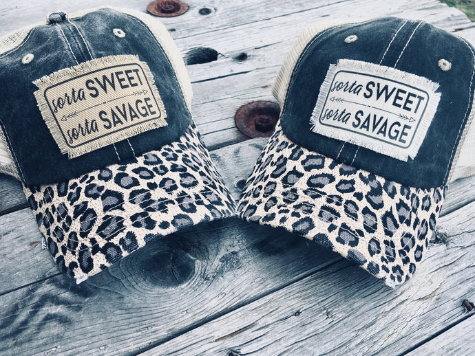 Sorta Sweet Sorta Savage- Leopard Hat