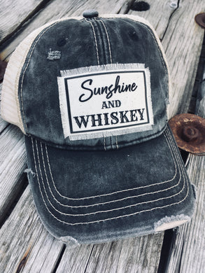 Sunshine Whiskey Vintage Black Hat