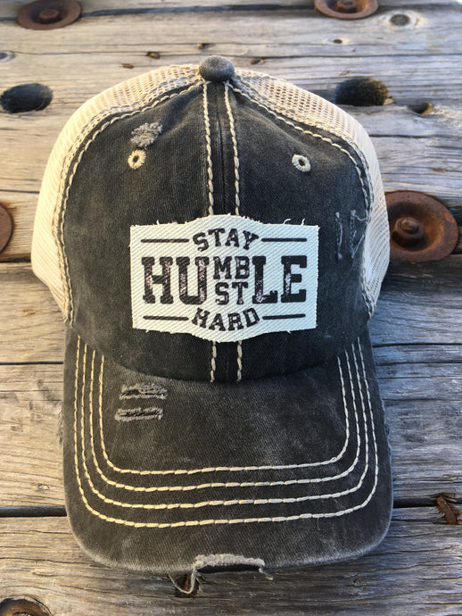 Stay Humble Hustle Hard. Dark Denim Hat