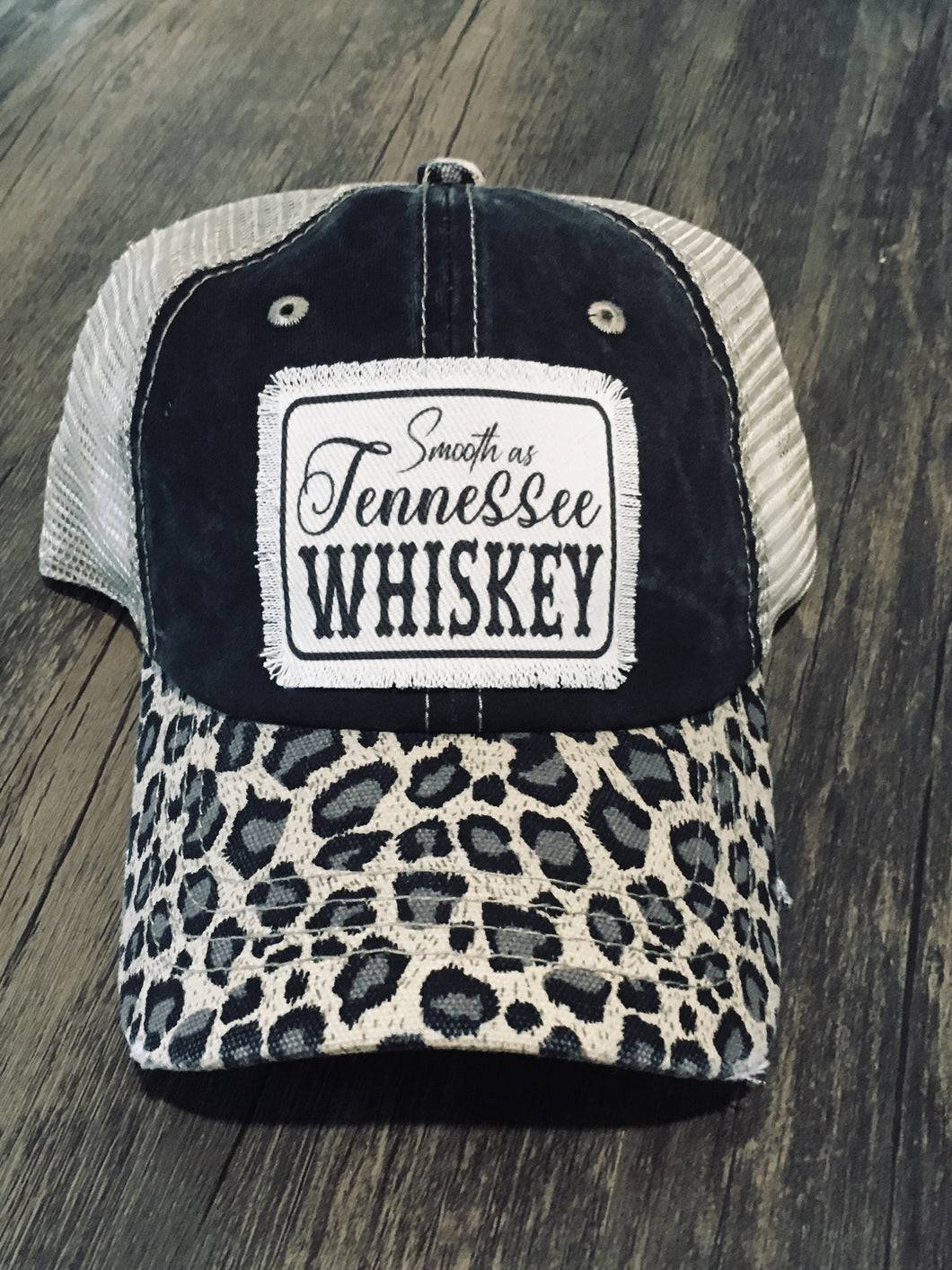 Smooth As Tennessee Whiskey. Leopard Hat Criss cross