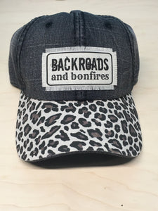 Raggedy Leopard Bill. Black Solid Hat