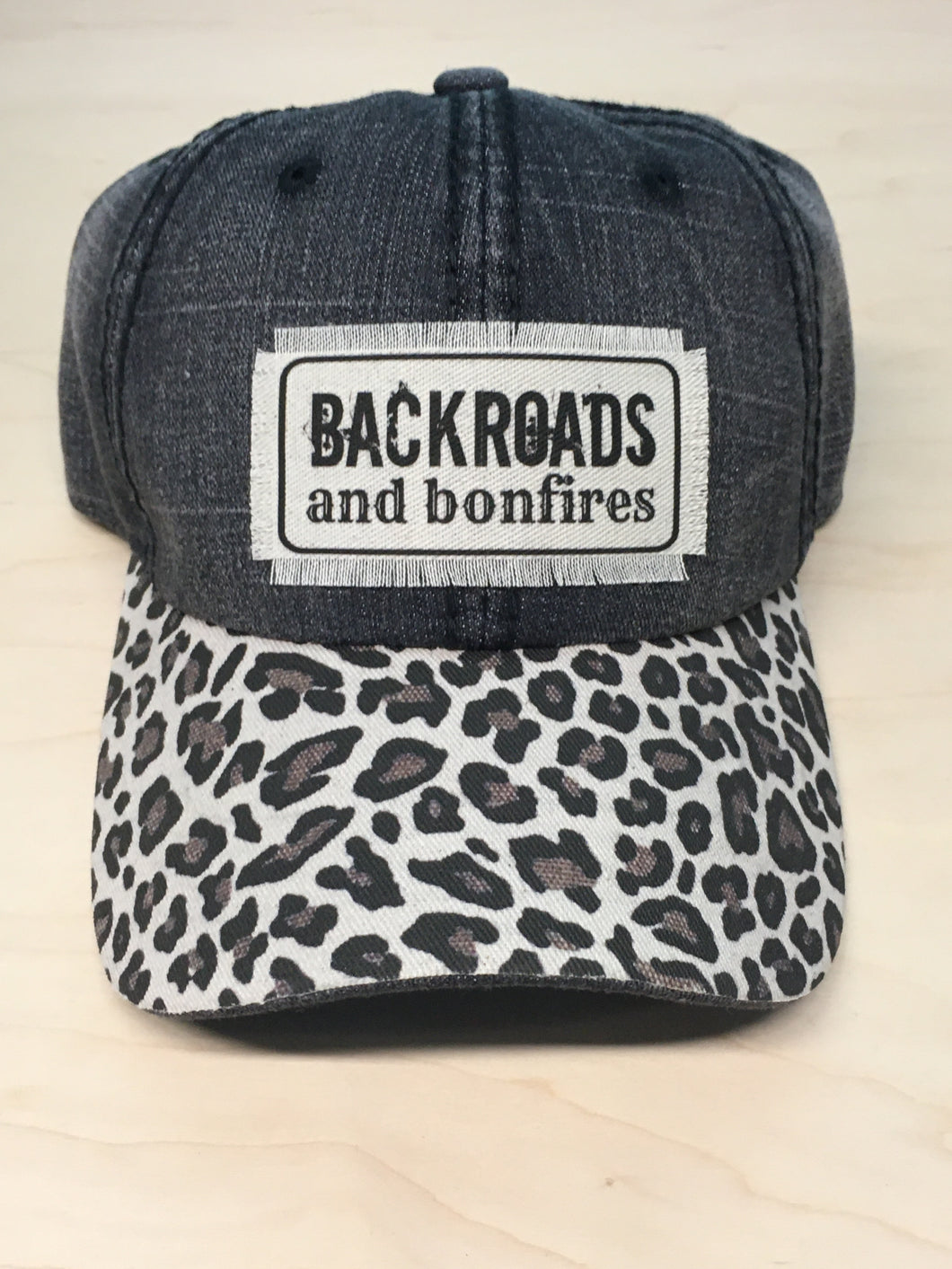 Raggedy Leopard Bill. Black Solid Hat