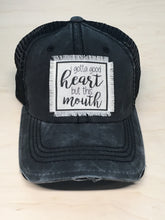 Gotta Good Heart. Distressed Black Hat