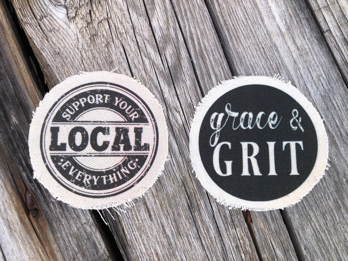 FB Patch sale- support local everything, Grace & Grit