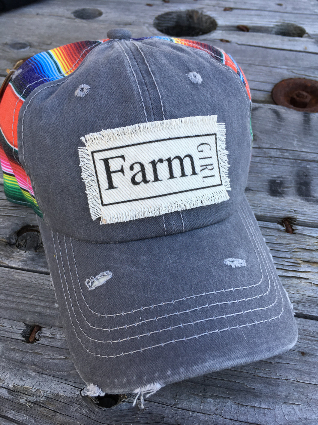 Grey Serape. Farm Girl