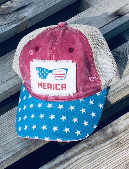 Vintage Stars USA Merica Sunglasses Hat