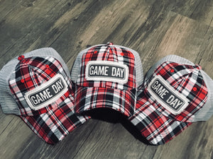 Game Day. Red Plaid Hat