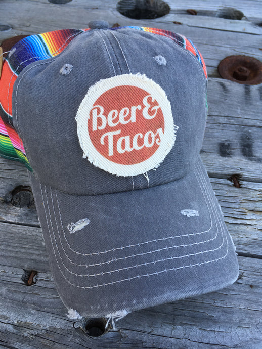 Grey Serape. Beer And Tacos