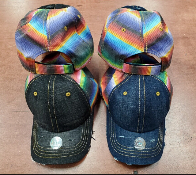 Denim Serape Hats