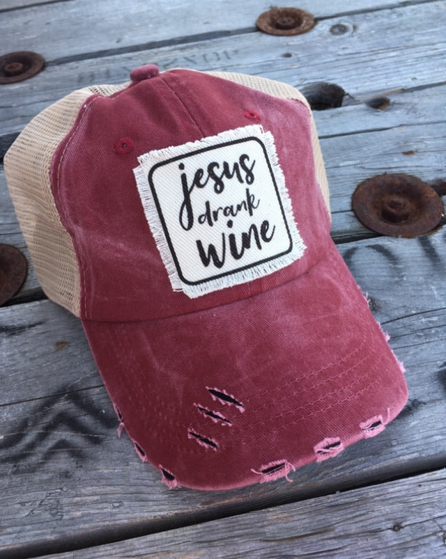 Jesus Drank Wine. Vintage Red hat