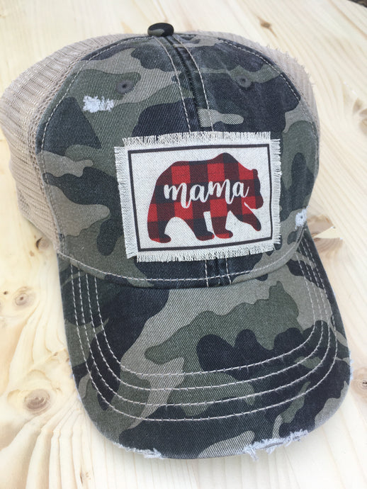 Mama Bear Plaid- Camo