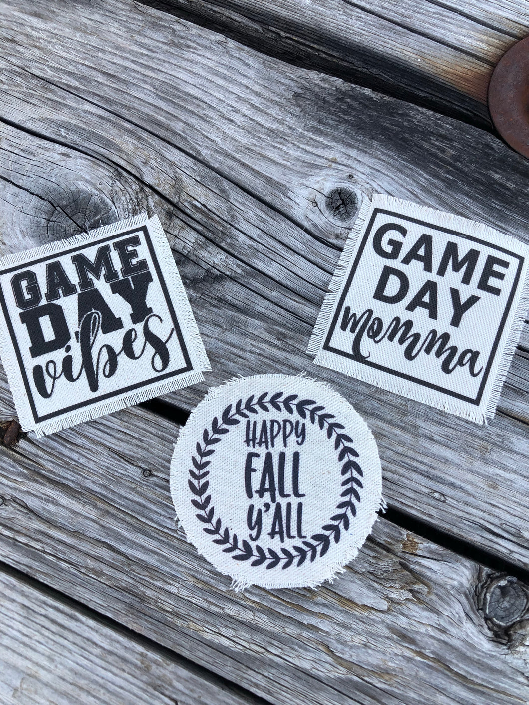 FB Patch sale- Game day vibes, Game day momma, happy fall yall