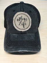 Momlife . Distressed Black Hat