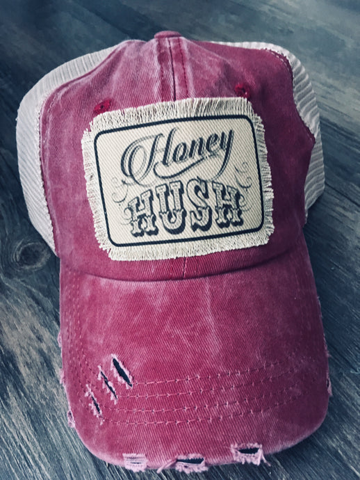 Maroon Hat. Honey Hush