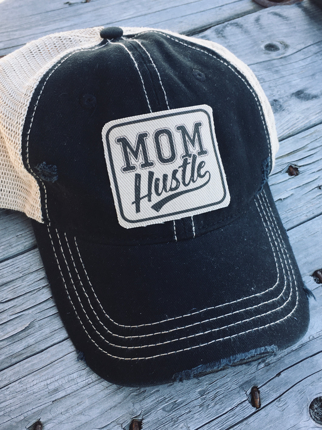 Mom Hustle. Vintage Black Denim