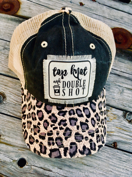 Holiday Sale Item: Top knot leopard