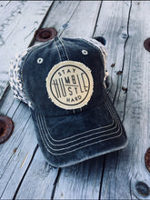 Stay Humble Hustle Hard. Distressed Dark Denim