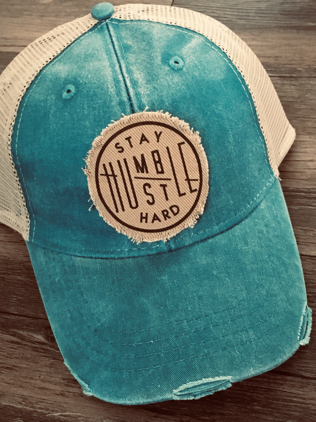 NEW! Stay Humble Hustle Hard. Teal Hat